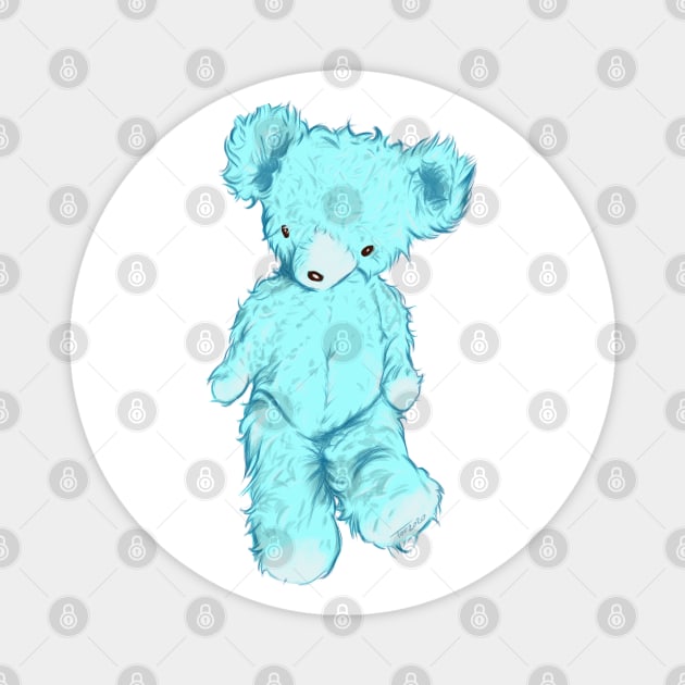 Blue Teddy Bear Magnet by So Red The Poppy